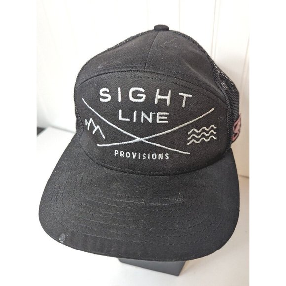 Sight Line Fishing Black Snapback Mesh Cap Trucker Vintage Collectors Hat‎ - Picture 1 of 8